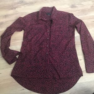 Burgundy leopard print Volcom shirt